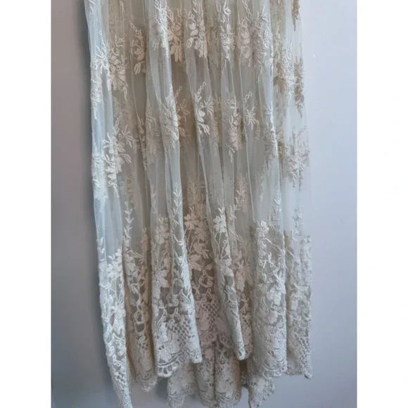 Zara Women's vintage-inspired White Floral Embroidered Mesh Maxi Dress Size XS - Picture 6 of 10